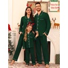 image:imageSWOMOG Family Matching Pajamas Set Button Down Sleepwear Long Sleeve Nightwear Christmas PJS Holiday Pajamas2 Green