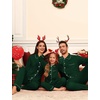 image:imageSWOMOG Family Matching Pajamas Set Button Down Sleepwear Long Sleeve Nightwear Christmas PJS Holiday Pajamas2 Green