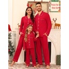 image:imageSWOMOG Family Matching Pajamas Set Button Down Sleepwear Long Sleeve Nightwear Christmas PJS Holiday Pajamas2 Red