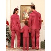 image:imageSWOMOG Family Matching Pajamas Set Button Down Sleepwear Long Sleeve Nightwear Christmas PJS Holiday Pajamas2 Red Stripe