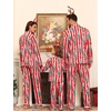 image:imageSWOMOG Family Matching Pajamas Set Button Down Sleepwear Long Sleeve Nightwear Christmas PJS Holiday Pajamas3 Christmas Red Stripe