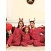 image:imageSWOMOG Family Matching Pajamas Set Button Down Sleepwear Long Sleeve Nightwear Christmas PJS Holiday Pajamas3 Red Stripe