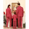 image:imageSWOMOG Family Matching Pajamas Set Button Down Sleepwear Long Sleeve Nightwear Christmas PJS Holiday Pajamas3 Red Stripe