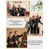 image:imageSWOMOG Family Matching Pajamas Set Silk Satin Button Down Sleepwear Long Sleeve Nightwear 2 Pcs Pj Set Women Black Large