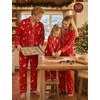 image:imageSWOMOG Family Pajamas Matching Set Long Sleeve Lounge Set Button Down PjsChristmas Pattern Red