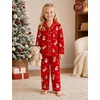 image:imageSWOMOG Family Pajamas Matching Set Long Sleeve Lounge Set Button Down PjsChristmas Pattern Red