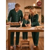 image:imageSWOMOG Family Pajamas Matching Set Long Sleeve Lounge Set Button Down PjsGreen