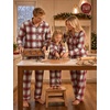 image:imageSWOMOG Family Pajamas Matching Set Long Sleeve Lounge Set Button Down PjsRed  White Plaid