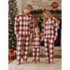 image:imageSWOMOG Family Pajamas Matching Set Long Sleeve Lounge Set Button Down PjsRed  White Plaid