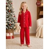 image:imageSWOMOG Family Pajamas Matching Set Long Sleeve Lounge Set Button Down PjsRed