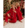 image:imageSWOMOG Family Pajamas Matching Set Long Sleeve Lounge Set Button Down PjsRed