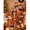 image:imageSWOMOG Family Silky Satin Pajama Set Long Sleeve Pj Set Button Dwon Loungewear 2 PCS Sleepwear Set1 Burnt Orange