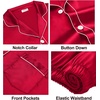 image:imageSWOMOG Family Silky Satin Pajama Set Long Sleeve Pj Set Button Dwon Loungewear 2 PCS Sleepwear Set2 Red