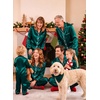 image:imageSWOMOG Family Silky Satin Pajama Set Long Sleeve Pj Set Button Dwon Loungewear 2 PCS Sleepwear Set3 Green