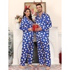 image:imageSWOMOG Family Silky Satin Pajama Set Long Sleeve Pj Set Button Dwon Loungewear 2 PCS Sleepwear SetPolar Blue Bear