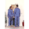 image:imageSWOMOG Family Silky Satin Pajama Set Long Sleeve Pj Set Button Dwon Loungewear 2 PCS Sleepwear SetPolar Blue Bear