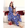 image:imageSWOMOG Family Silky Satin Pajama Set Long Sleeve Pj Set Button Dwon Loungewear 2 PCS Sleepwear SetPolar Blue Bear