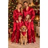 image:imageSWOMOG Matching Family Christmas Pajamas Set Silk Satin Button Down Sleepwear Festival Party Pj SetRed