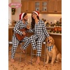image:imageSWOMOG Matching Family Christmas Pajamas amp Dog BandanaBlack and White Buffalo Plaid