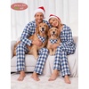 image:imageSWOMOG Matching Family Christmas Pajamas amp Dog BandanaBlue and White Buffalo Plaid