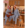 image:imageSWOMOG Matching Family Christmas Pajamas amp Dog BandanaBlue and White Buffalo Plaid