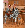 image:imageSWOMOG Matching Family Christmas Pajamas amp Dog BandanaGreen and White Buffalo Plaid