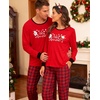 image:imageSWOMOG Matching Family Pajama Set Long Sleeve Christmas Pajama Button Down Holiday Sleepwear SetSnowmanplaid