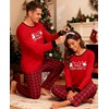 image:imageSWOMOG Matching Family Pajama Set Long Sleeve Christmas Pajama Button Down Holiday Sleepwear SetSnowmanplaid