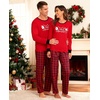 image:imageSWOMOG Matching Family Pajama Set Long Sleeve Christmas Pajama Button Down Holiday Sleepwear SetSnowmanplaid