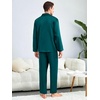 image:imageSWOMOG Matching Family Pajamas Set Silky Satin Christmas Pj Set Long Sleeve Button Down Sleepwear 2 Pcs Couple Matching SetGreen