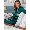image:imageSWOMOG Matching Family Pajamas Set Silky Satin Christmas Pj Set Long Sleeve Button Down Sleepwear 2 Pcs Couple Matching SetGreen