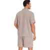 image:imageSWOMOG Men Pajama Set Short Sleeve Summer Pjs Button Down Sleepwear Soft Pajama Shorts 2 Piece Loungewear with PocketsBrown White Stripes