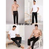 image:imageSWOMOG Mens Satin Silky Pajama Pants Soft Silk Long Pajama Bottoms with Drawstring amp Button Fly amp PocketsBlack