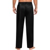 image:imageSWOMOG Mens Satin Silky Pajama Pants Soft Silk Long Pajama Bottoms with Drawstring amp Button Fly amp PocketsBlack