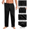image:imageSWOMOG Mens Satin Silky Pajama Pants Soft Silk Long Pajama Bottoms with Drawstring amp Button Fly amp PocketsBlack
