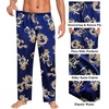 image:imageSWOMOG Mens Satin Silky Pajama Pants Soft Silk Long Pajama Bottoms with Drawstring amp Button Fly amp PocketsBlue Dragon