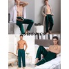 image:imageSWOMOG Mens Satin Silky Pajama Pants Soft Silk Long Pajama Bottoms with Drawstring amp Button Fly amp PocketsDeep Green