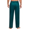 image:imageSWOMOG Mens Satin Silky Pajama Pants Soft Silk Long Pajama Bottoms with Drawstring amp Button Fly amp PocketsDeep Green