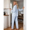 image:imageSWOMOG Pajamas for Women Sets 2 Piece Button Down Printed Pjs Long Sleeve Tops and Pants Sleepwear Cute LoungewearBlue Plaid Cherry
