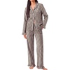 image:imageSWOMOG Women 100 Cotton Pajama Sets Two Piece Long Sleeve Ruffle Pj Sets Button Down Sleepwear Loungewear with PantsBrown Plaid