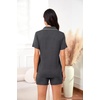 image:imageSWOMOG Womens Maternity Nursing Pajama Sets Breastfeeding Sleepwear Postpartum Lounge Sets Double Layer Short Sleeve PjsDeep Grey