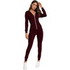 image:imageSWOMOG Womens Pajamas Jumpsuits Zipup Hoodie Union Jumpsuit Romper Long Sleeve Sexy Onesie Bodysuits One Piece SleepwearGrape Purple