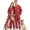 image:imageSWOMOG Family Matching Pajama Set Silky Satin Pajamas Long Sleeve Sleepwear Button Down Loungewear 2 Pcs Pj SetChristmas Pattern Red 120Age for 67Y