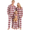 image:imageSWOMOG Family Pajamas Matching Set Long Sleeve Lounge Set Button Down PjsRed  White Plaid
