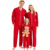 image:imageSWOMOG Family Pajamas Matching Set Long Sleeve Lounge Set Button Down PjsRed