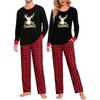 image:imageSWOMOG Matching Family Pajama Set Long Sleeve Christmas Pajama Button Down Holiday Sleepwear SetXmas Reindeerplaid