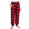 image:imageSWOMOG Unisex Kids Plaid Pajama Pants for Boys amp Girls Comfy Sleepwear Bottoms Lounge Jogger PJ Pants with PocketsBlack  Red Plaid