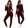 image:imageSWOMOG Womens Pajamas Jumpsuits Zipup Hoodie Union Jumpsuit Romper Long Sleeve Sexy Onesie Bodysuits One Piece SleepwearGrape Purple
