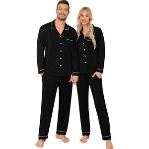 image:imageSWOMOG Family Christmas Pajamas Set Long Sleeve Button Down Sleepwear Festival Party Xmas Holiday Pjs SetBlack