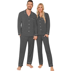 image:imageSWOMOG Family Christmas Pajamas Set Long Sleeve Button Down Sleepwear Festival Party Xmas Holiday Pjs SetDeep Grey